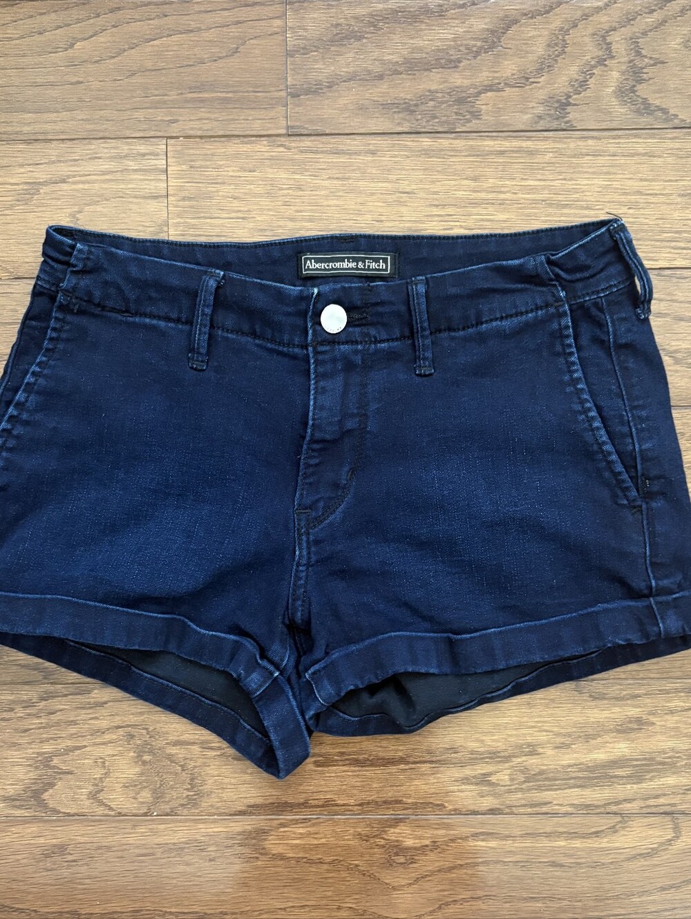 Abercrombie & Fitch Navy Blue Denim Micro Shorts